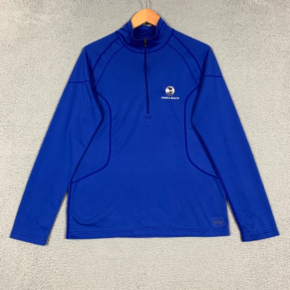 Lot of 2 Pebble Beach REI/Ashworth Men's Large L Blue 1/4 Zip Pullover Golf - Picture 2 of 16